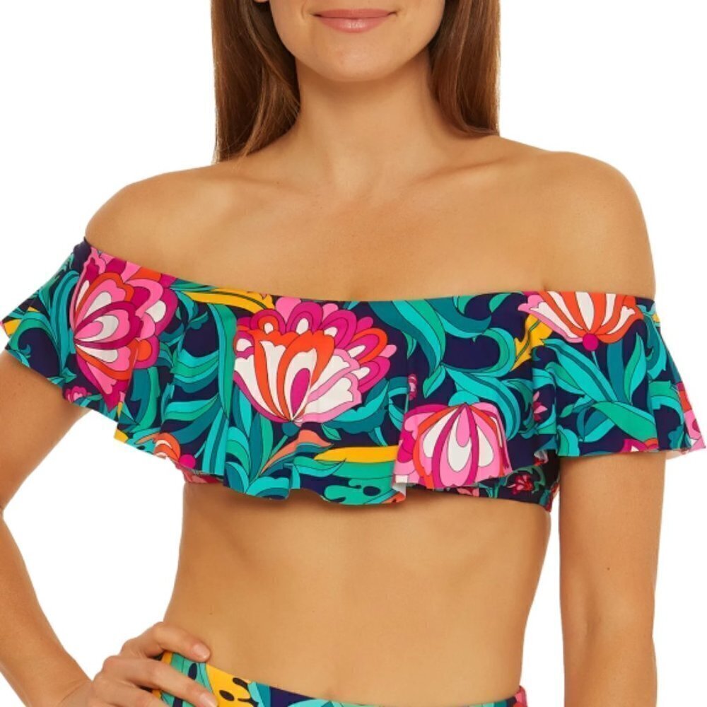 Trina Turk 'India Garden' Off-The-Shoulder Bandeau Bikini Top, Multicolor